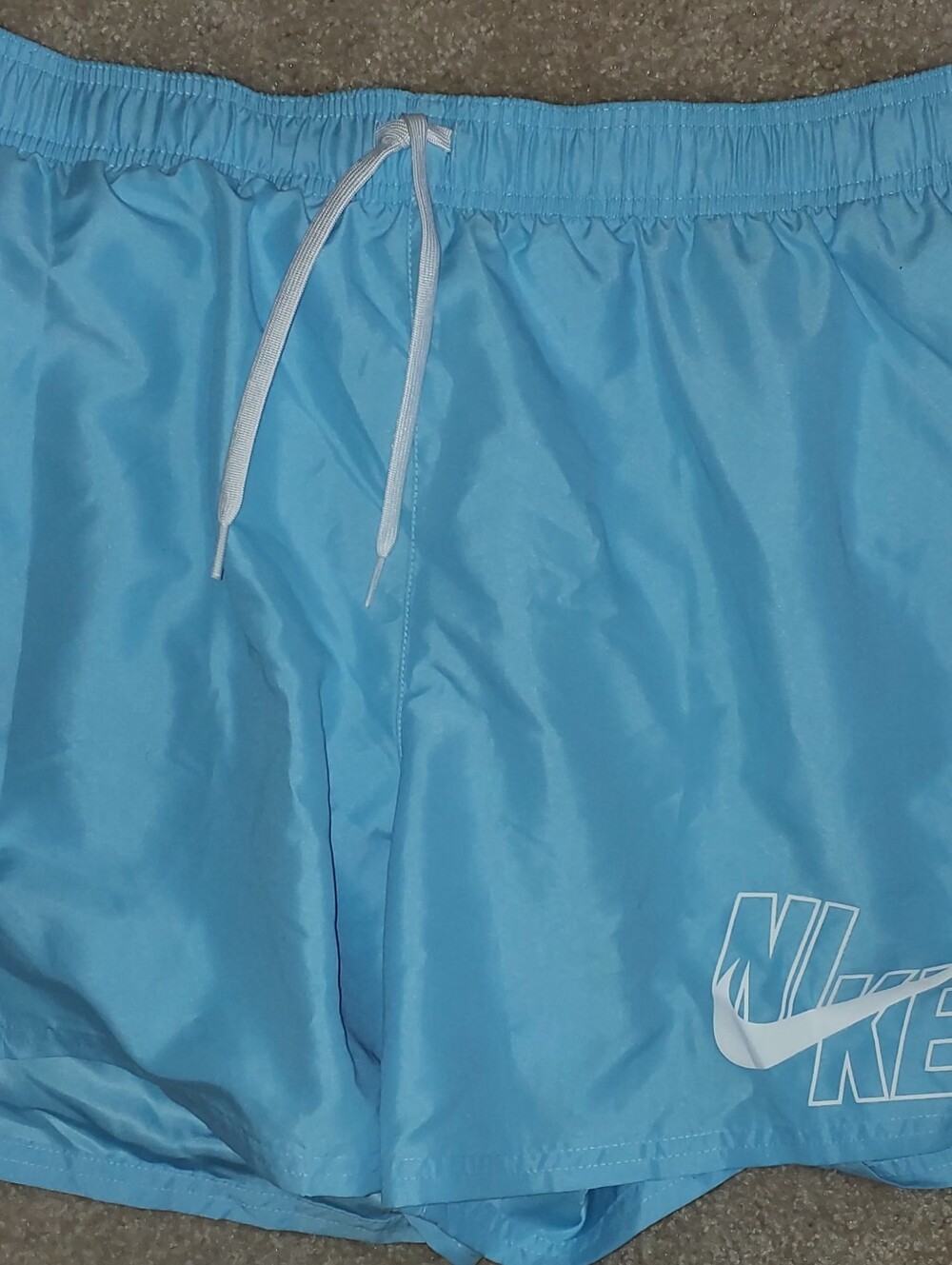 Nike Men's Sky Blue Athletic Swim/Run Shorts Large